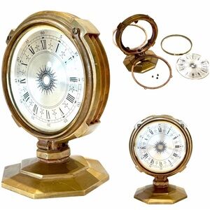 Vintage / Antique Solid Bronze Watch Clock Nautical Ship Gauge West Germany 7.8”